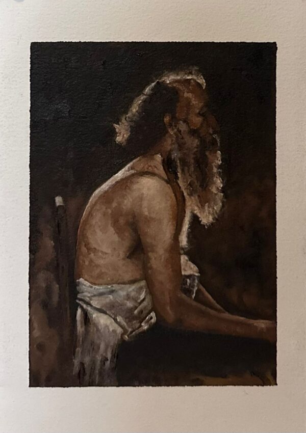 John Ottis Adams - Half-Length Figure Study (Old Man) (1883-1884)