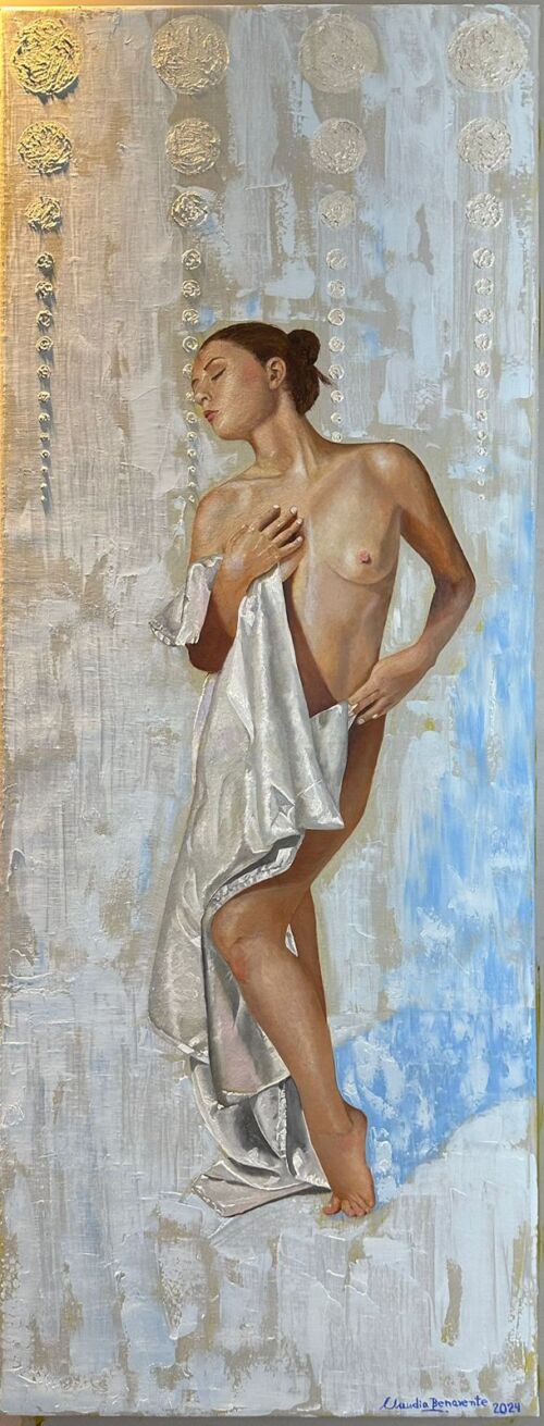 Óleo sobre lino.
96x38cms Dressed in white