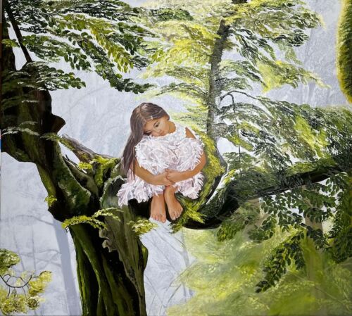 Óleo sobre lino, 90x100cm, 2024 Fairy in a Tree